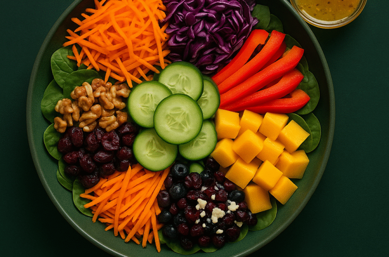 Ensalada Arcoíris con Vinagreta de Miel y Mostaza